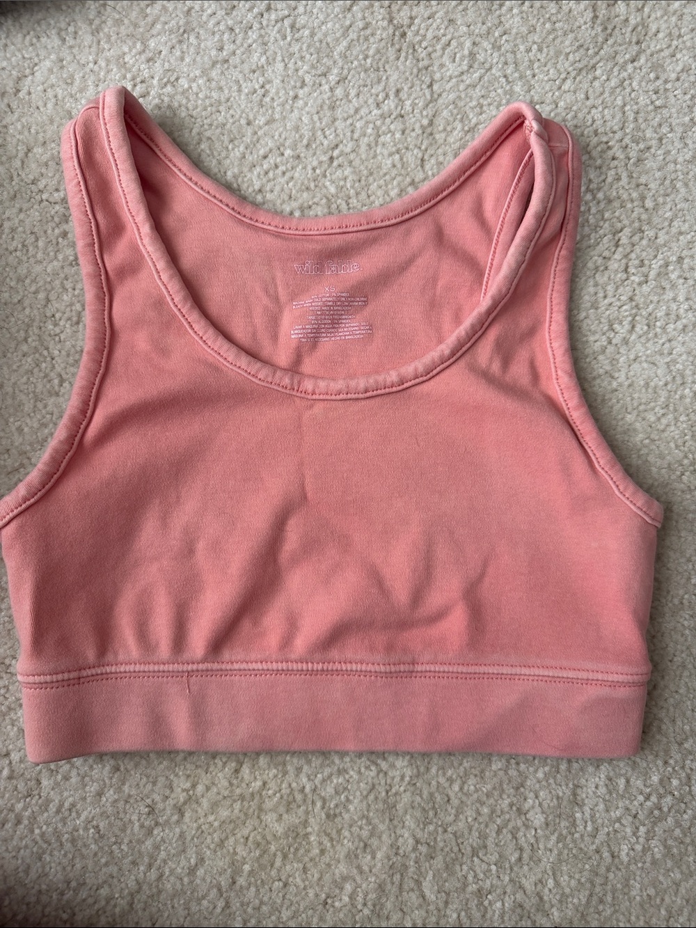 wild fable Coral Pink Scoop Neck Crop Tank